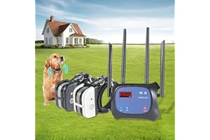 Plkm Dog Wireless Fence Pet Boundary Container 2025 Upgraded System, Adjustable Control Range, Safe Harmless Electric Wireless Dog Fence, Waterproof Rechargeable Collar Receiver