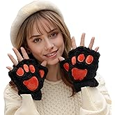 Neglance Bear Paws Gloves Cute Animal Cat Claws Mitten Fingerless touchscreen Women Men Typing Outdoors Stage Custome Cosplay