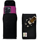 Turtleback Belt Clip for iPhone 16 Pro Max, 15 Pro Max, 14 Pro Max -Large- Fits w/Defender Bulky Style Cases - Premium Black Nylon, Vertical Belt Holder, Magnetic Closure HD Rotating Belt Clip