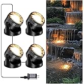 POPOSOAP Pond Lights, 4-in-1 Warm White Underwater Pond Lights, IP68 Waterproof LED Landscape Spotlights for for Pond, Garden