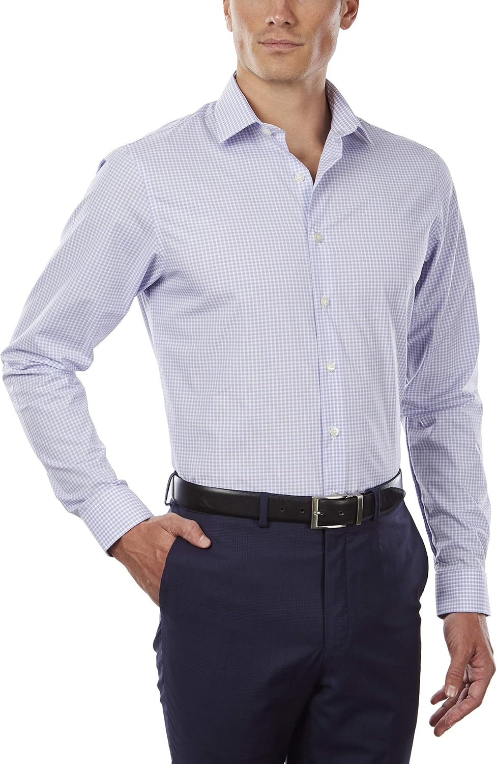 Unlisted by Kenneth Cole Men's Dress Shirt Slim Fit Checks and Stripes (Patterned) at  Men’s Clothing store