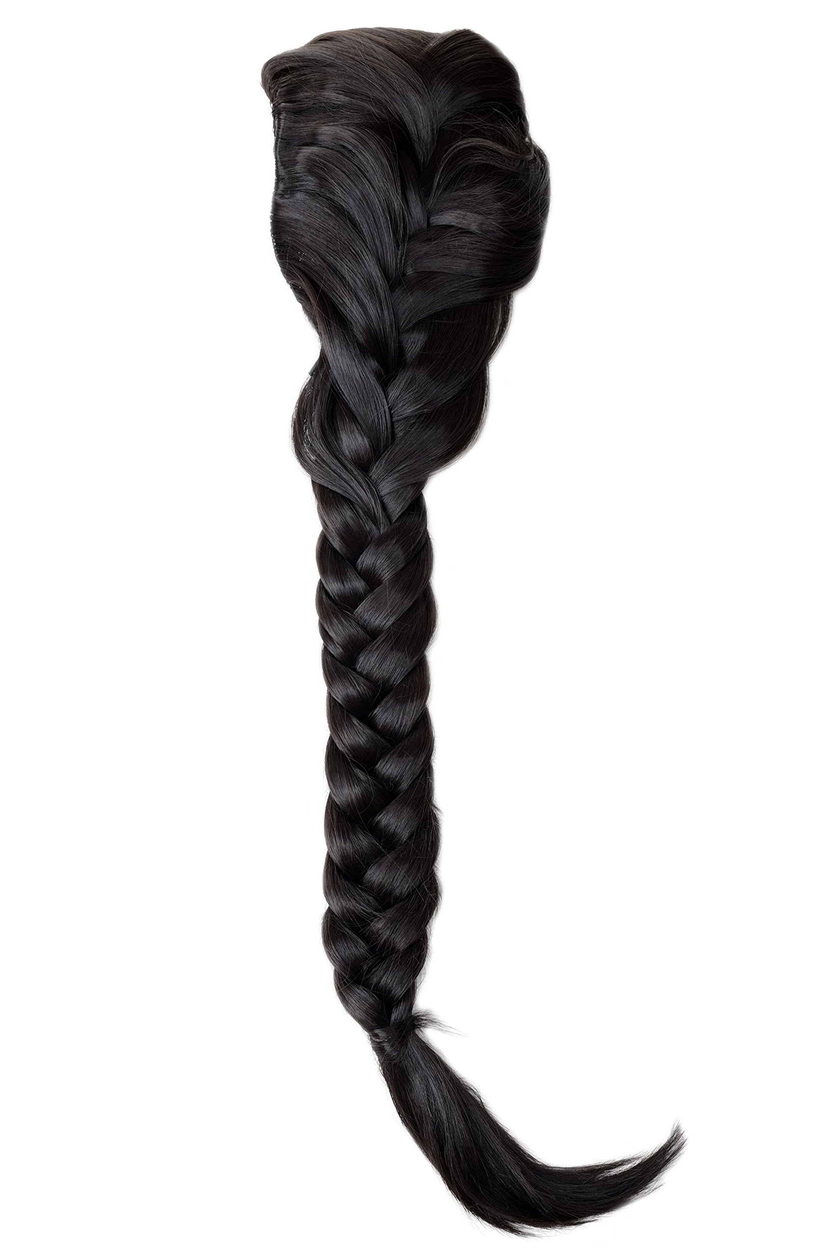 WIG ME UP - NC006-3 Hairpiece Ponytail cue queue plaited braided halfwig very long elaborate dark brown