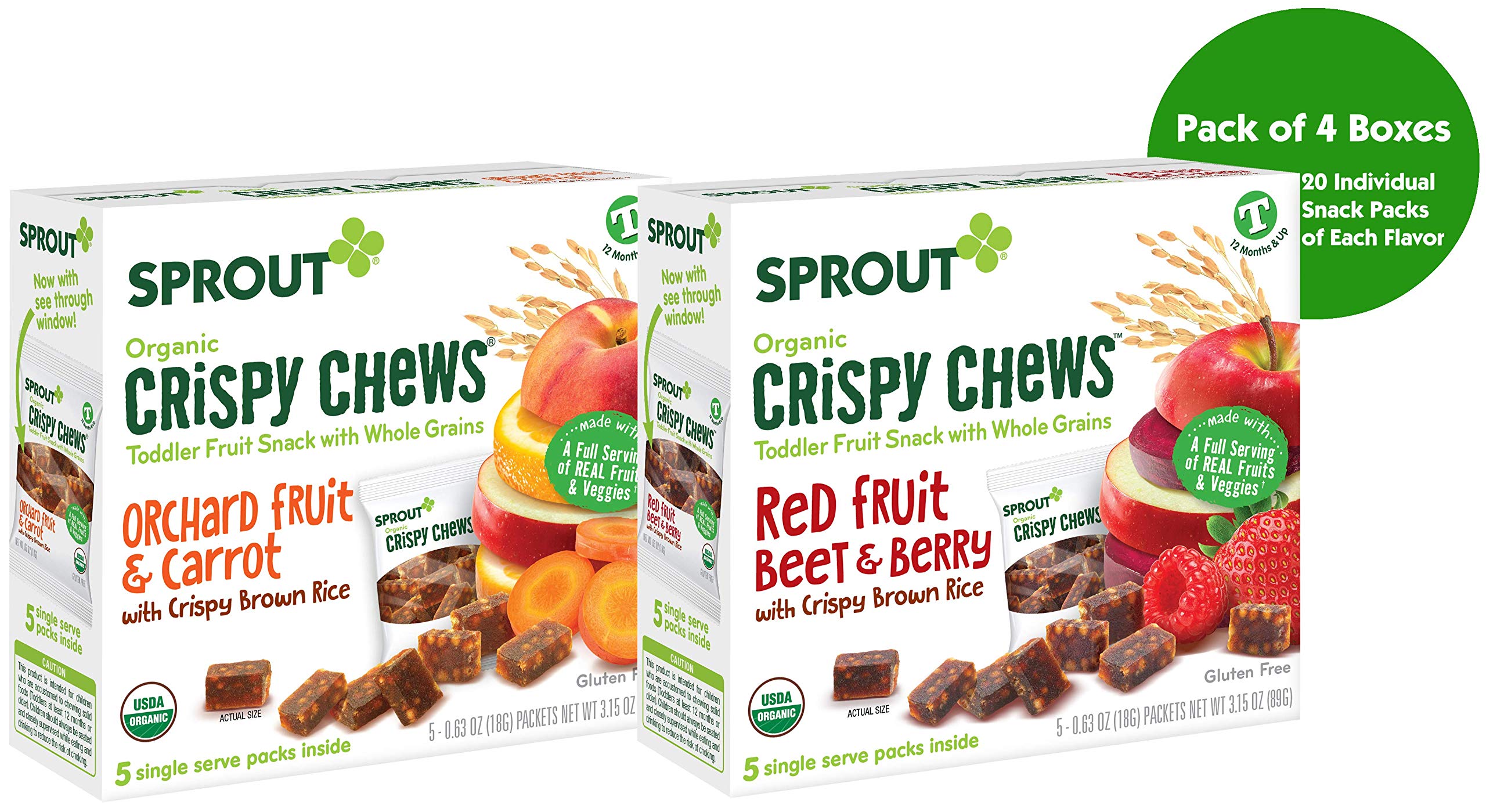 Sprout Organic Curlz Toddler Snacks, Variety Pack, 0.25 oz Single Serve