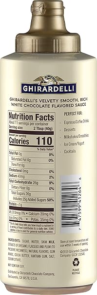 GHIRARDELLI PREMIUM SAUCE WHITE CHOCOLATE FLAVORED 16 OZ SQUEEZE BOTTLE