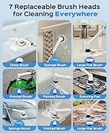 XAPROO Upgraded Electric Cleaning Brush IPX7 Waterproof 2 Speeds Long Handle view 3