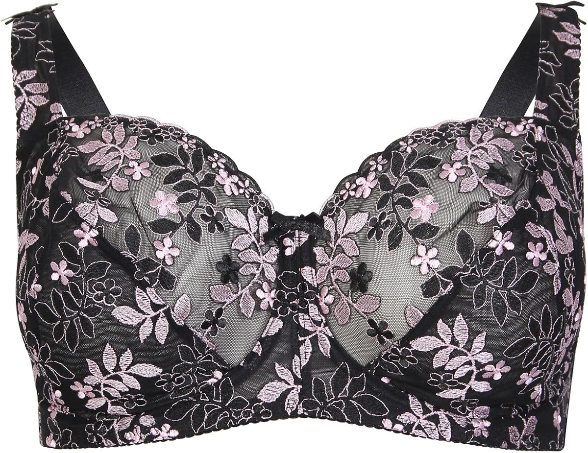 Ladies Underwired Bra 34 36 38 40 42 44 46 D Dd E F G H J Black Lg900