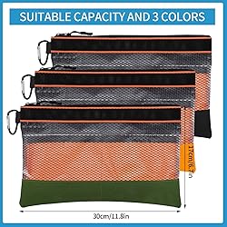 BESARME 3 Pcs 11.8" Clear Tool Pouch with Zipper