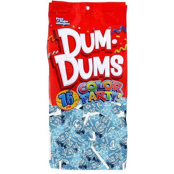 DUM DUM SUCKERS, PACK OF 75 (COTTON CANDY (TURQUOISE))