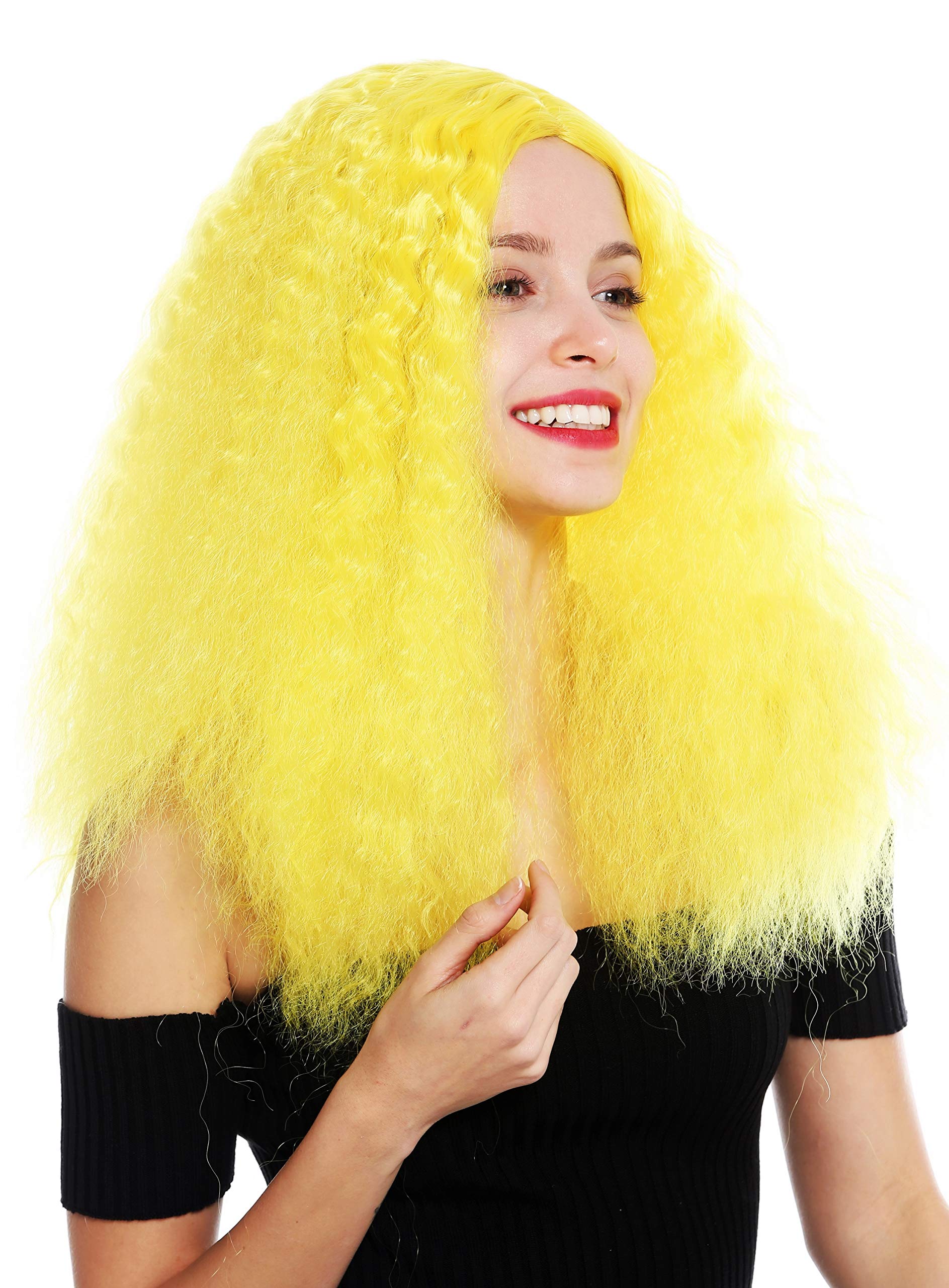 WIG ME UP - YZF-7304-T2104 women's quality wig long very voluminous frizzy curls middle parting yellow