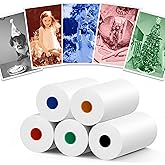 5 Rolls MIARALA 5 Vibrant Single-Color Kids Camera Paper Roll Refill, HD Paper for Most Kids Instant Cameras, BPS/BPA-Free