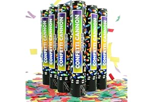 OCEANWINGS Biodegradable Confetti Cannon 6 Pack Multicolor Party Popper Shooters,12 Inch Large Confetti Cannon for Wedding Celebration Birthday Celebration Baby Shower Decorations Christmas New Year Graduation