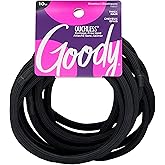 Goody Ouchless XL &amp; Extra Thick Hair Elastics - Black Hair Ties for Women, No Damage, Strong Hold for Thick Hair, Curly or Textured Styles - 10 Count, Gentle &amp; Secure Ponytail Holders