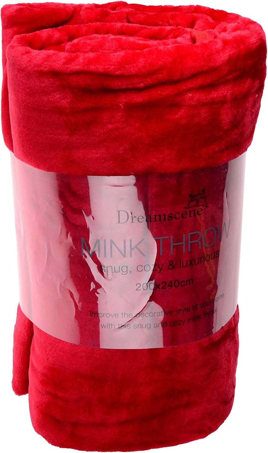Dreamscene Mink Faux Fur Throw, Red, 200 x 240 Cm Amazon.co.uk