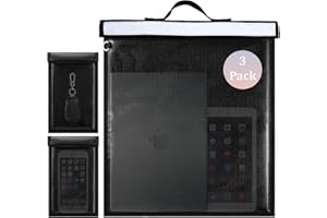 QUCTAK Large Faraday Bags with 2PCS Faraday Key Fob Protector, 16'' X 19'' Faraday Cage with Reflective Strip, Waterproof & Fireproof Faraday Key Fob Protector, Anti-Theft Faraday Bag for Laptop