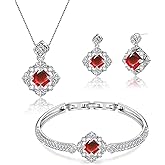 Menton Ezil Blissful Angel Womens Jewelry Set Bracelet Necklace and Earrings Sets Crystal Jewelry Set For Wife Girlfriend Or Mothers Idea Gift For Special Women in Life