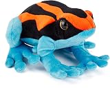 Zappi Co 100% Recycled Plush Poison Dart Frog 21cm Orange Blue Toy