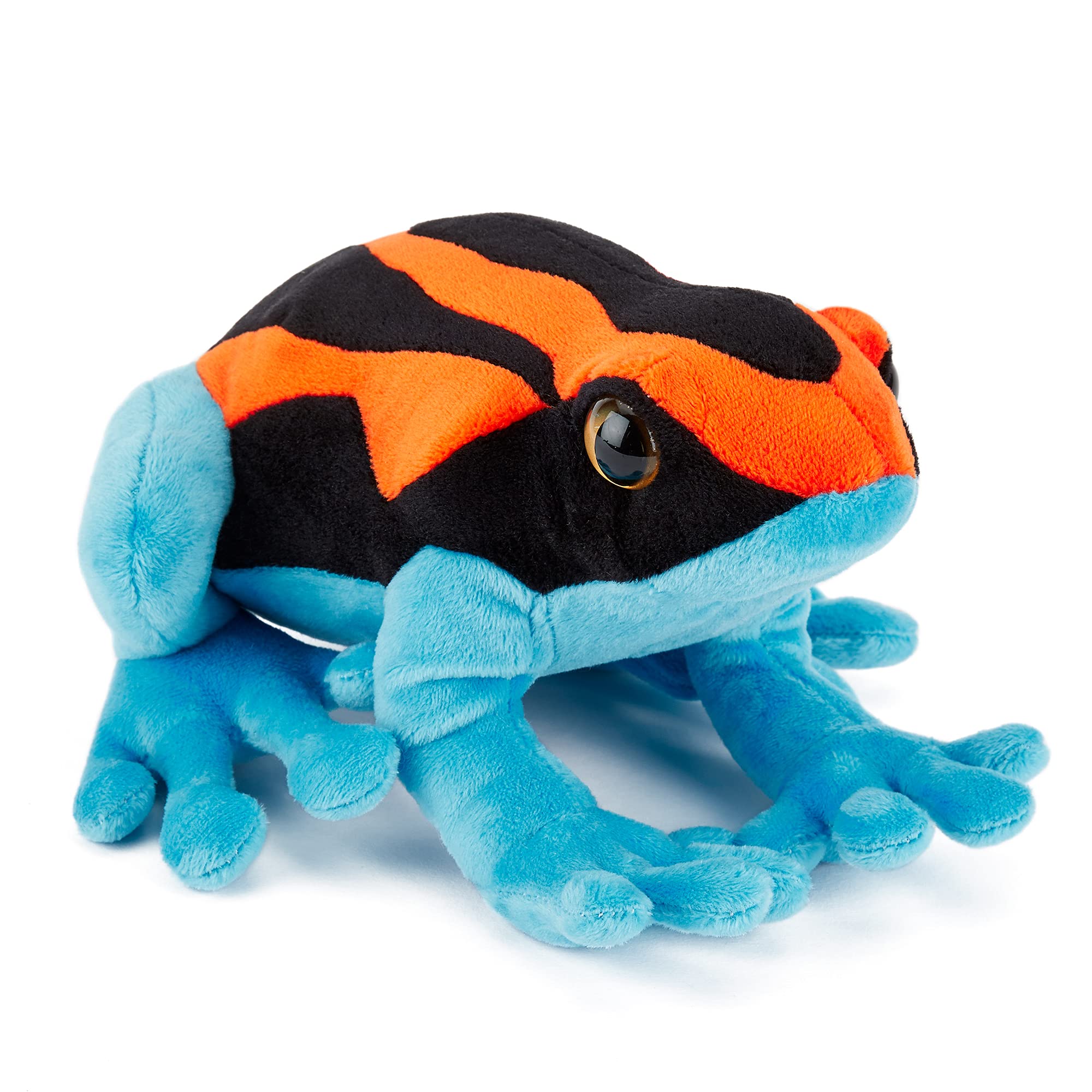 Zappi Co 100% Recycled Plush Poison Dart Frog Orange/Blue Toy (21cm Length) Stuffed Soft Cuddly Eco Friendly Animals Collection for Newborns – Lifelike & Realistic