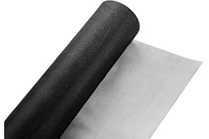PAZAKA Fiberglass Window Screen Roll 96" x 100' Continuous Roll UV Protection Install and Repair Door and Window Screen(96" x 100', Black)