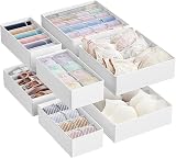 SONGMICS Set of 8 Underwear Drawer Organisers Cloud White RUS008W01
