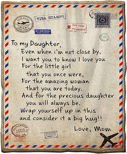 Jinyiny Fleece Decke Zu Meiner Tochter Brief Gedruckt Quilts Mutter Fur Tochter Luftpost Decke Positive Ermutigung Und Liebe Tochter Flanell Decke Geschenke Amazon De Kuche Haushalt