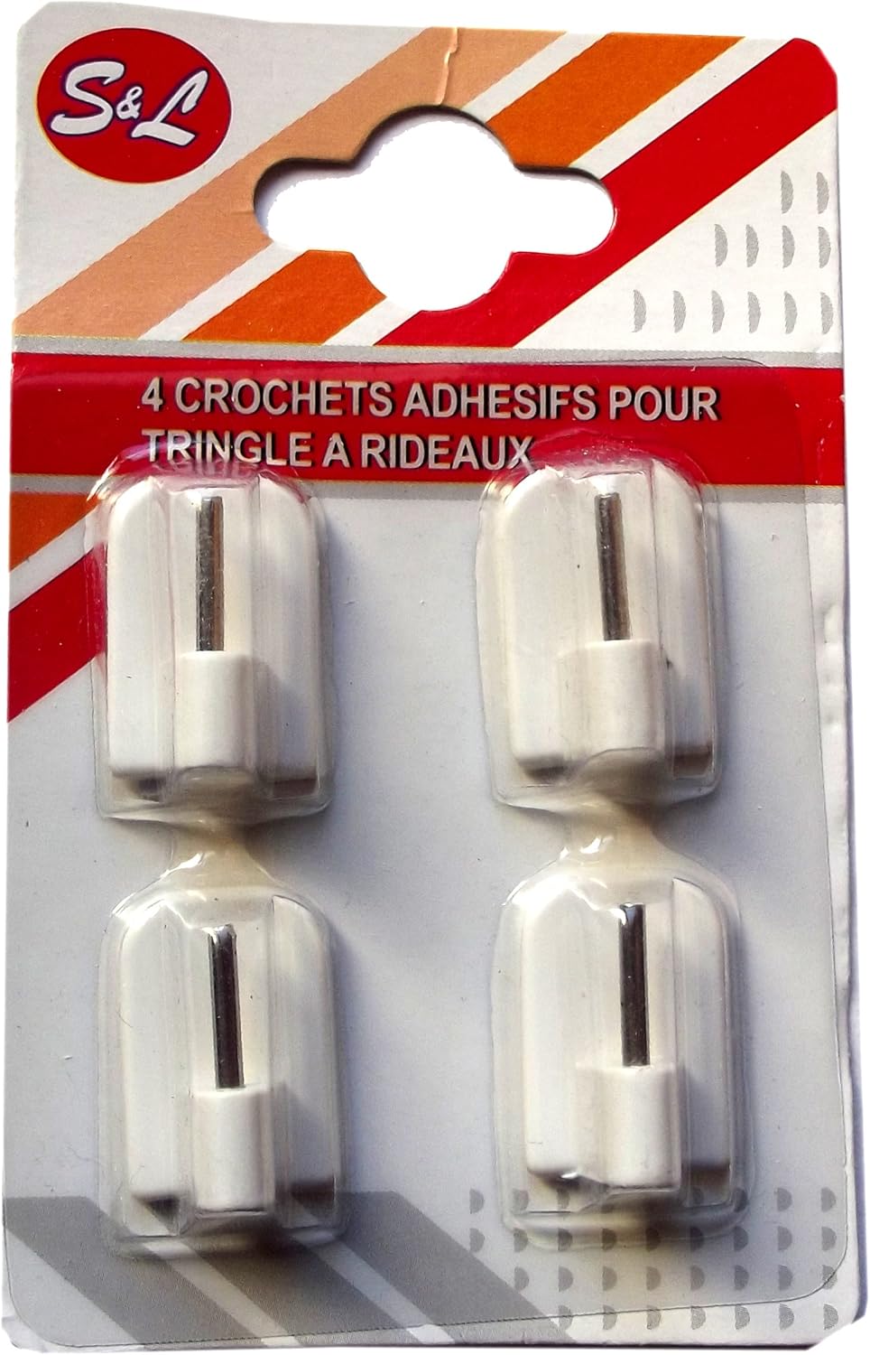 Parquet De 4 Crochets Adhesifs Pour Tringle A Rideaux Auto Collant Resistant Amazon Fr Cuisine Maison