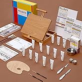MEEDEN Oil Painting Kit, Painting Sets with Sketch Easel Box, Professional Art Paint Supplies Kit with Paint Brushes, Palette Knives, Canvases for Painting Supplies for Adults