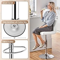 Yaheetech Bar Stools, PU Leather Adjustable Swivel