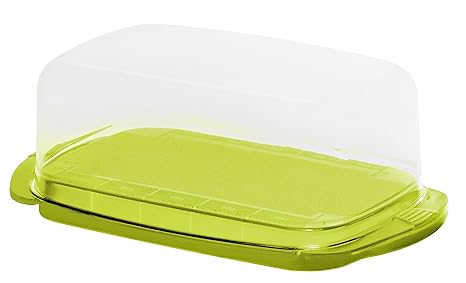 Rotho Fresh Butterdose, Kunststoff (BPA-frei), grün / transparent, (18 x9,5 x 6,5 cm)