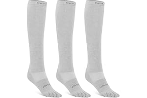 aomagic Knee-High Toe Socks - Coolmax 5-Finger Athletic Hiking Socks, Anti-Blister & Moisture-Wicking, 3 Pairs