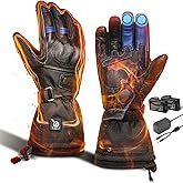Savior Professional Heated Motorcycle Gloves for Men Women,Dual Mode Electrically Heated Waterproof and Windproof Gloves with 12V Charging Cord,for Winter Riding,Skiing