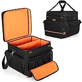 LUXJA Padded Bag For 2 Effect Lights or Moving Head Lights | Effect Light Bag with Inner Divider and Multiple Accessory Pockets, Detachable Shoulder Strap, Black