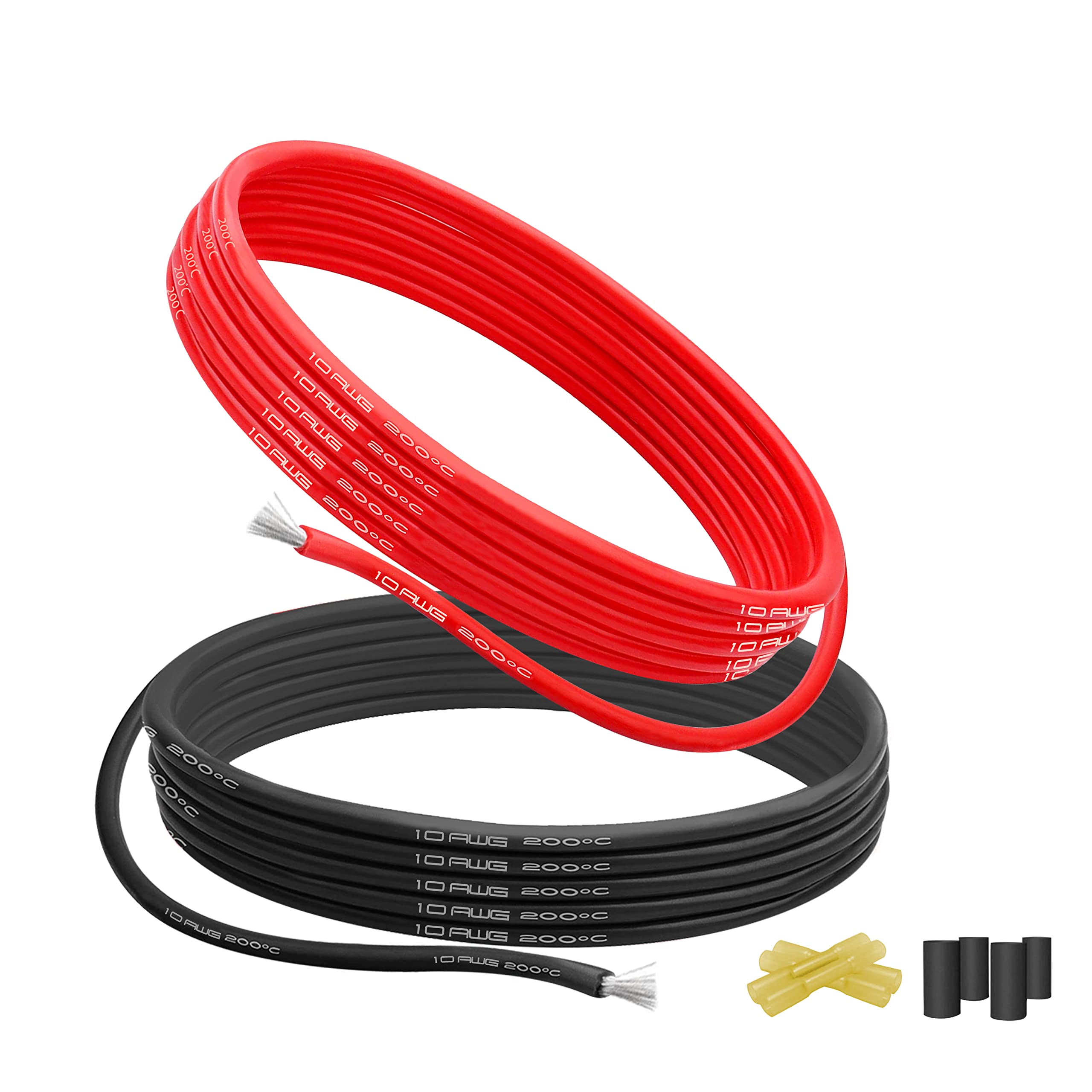 10 Gauge Silicone Wire-17 Ft Length(8.5 Ft Black and 8.5 Ft Red),HuLuWa 10 AWG 5.26mm² Electrical Cable-Flexible,High Temperature Resistant,and Tinned Copper Strands-Ideal for RC Car,and More — image 1