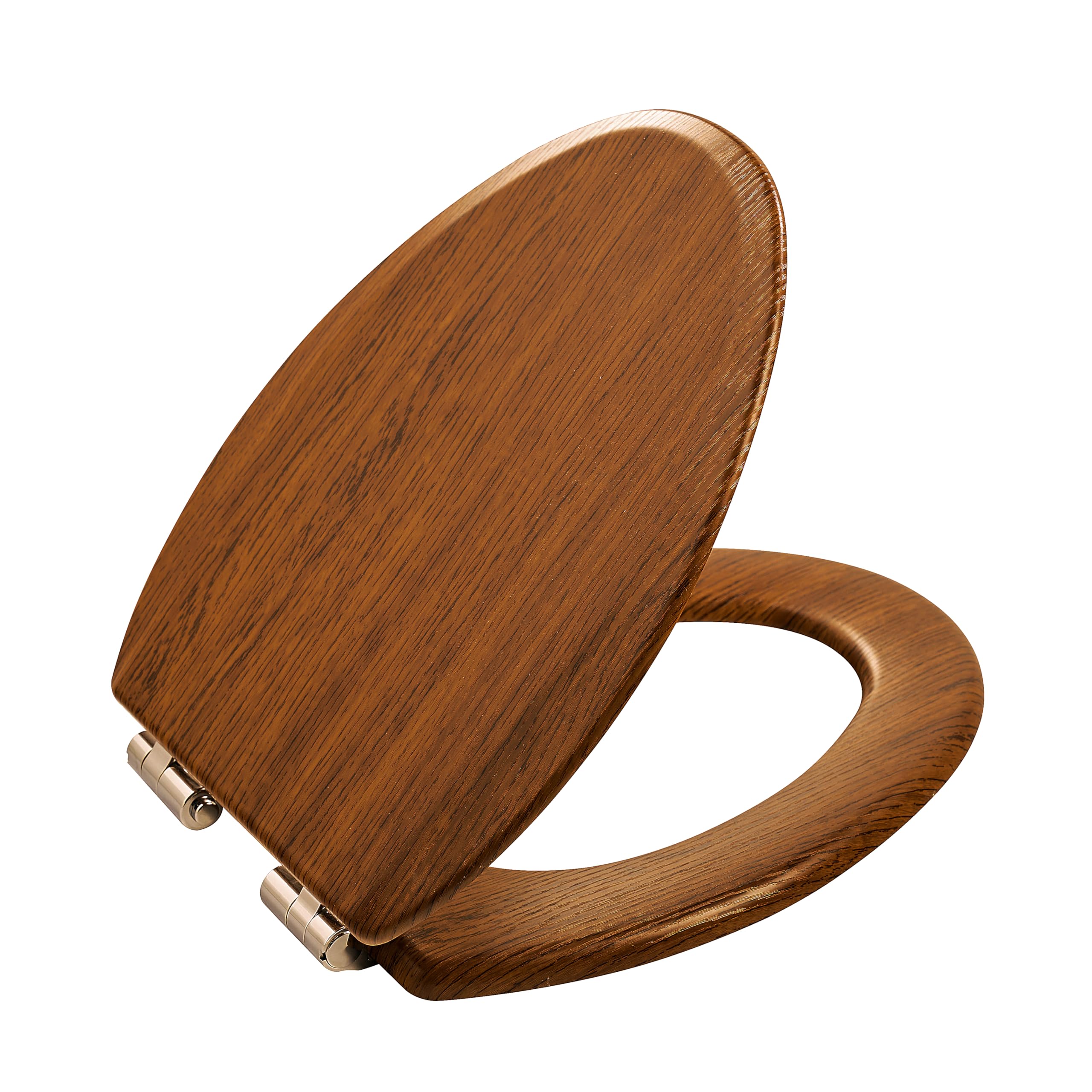 Photo 1 of Toilet Seat, Slow Close, Premium Moulded Wood, Quick Release, Red Oak Look, PIKLiDS, Laminated Woodgrain Finish (Elongated)