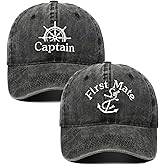 Captain Hat & First Mate ,Boat Captains Hat Embroidered Matching Caps ,Boat Accessories ,Boating Gifts