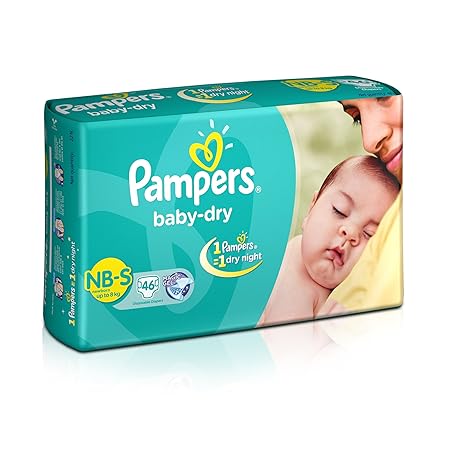 Pampers Baby Dry Diapers, New Born (46 Count)