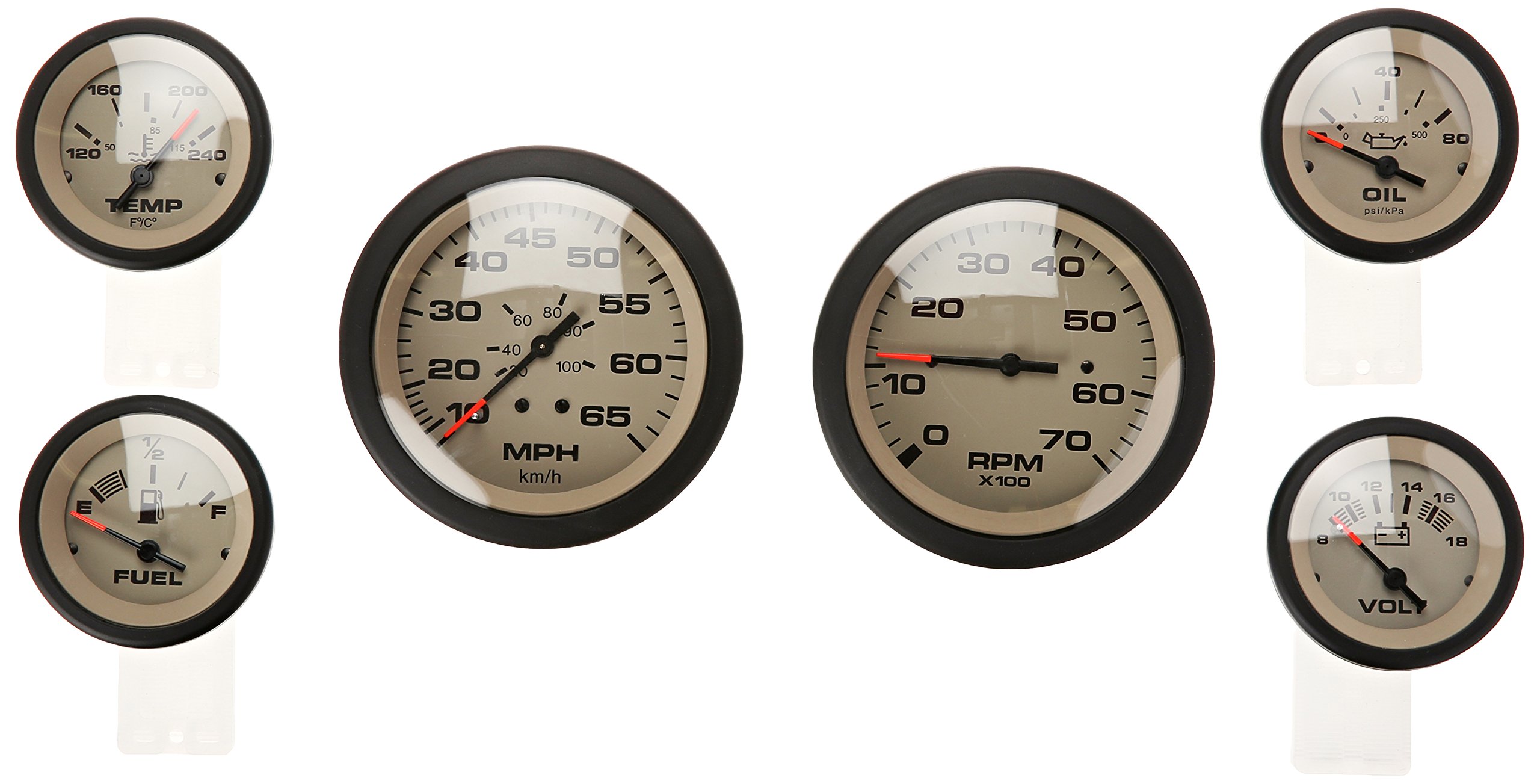 Sierra International 65485P Sahara 6Gauge Set Includes Speed Tach Volt Fuel Oil Pressure