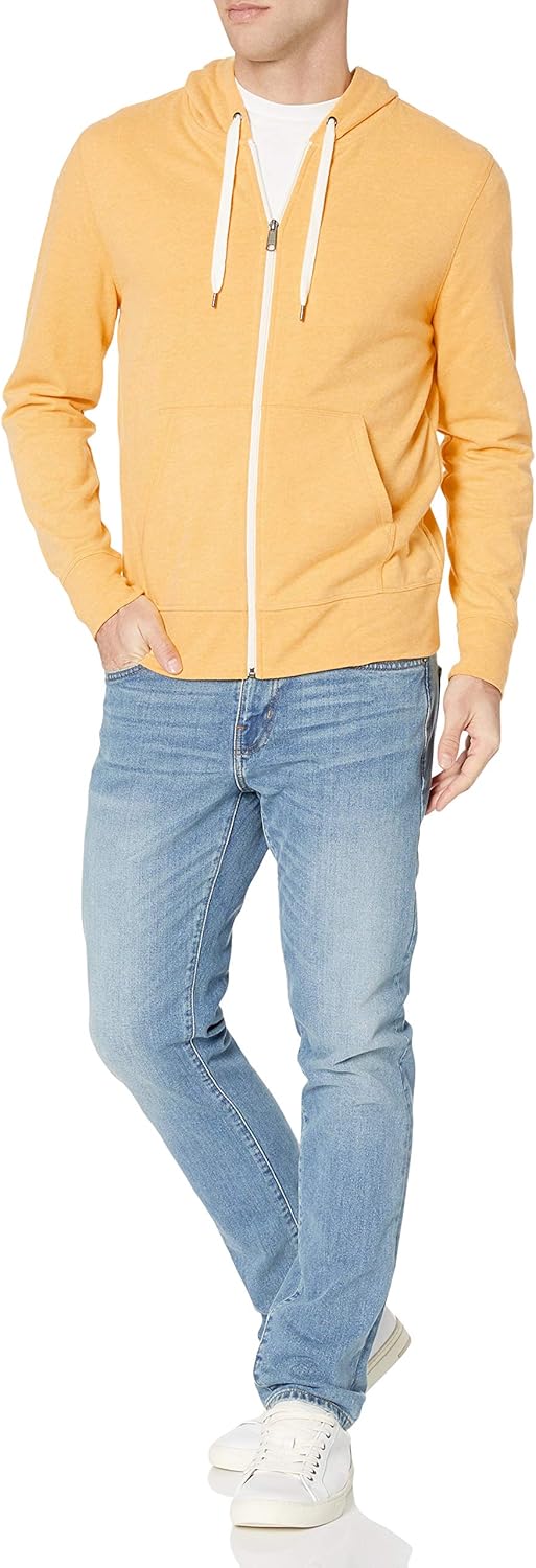  Essentials Men's Lightweight French Terry Full-Zip Hooded Sweatshirt: Clothing
