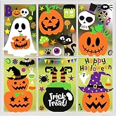 OWUH Halloween Window Clings Window Stickers Cute Pumpkin Ghost Halloween Window Decorations Window Decals for Halloween Decor