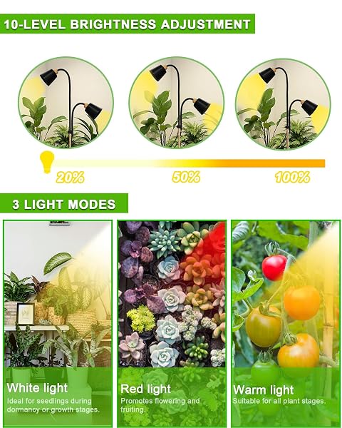 ARIKASHIN STANDING PLANT GROW LIGHT, LED GROWING LIGHT FULL SPECTRUM FOR INDOOR PLANTS,4/8/12H TIMER, 10-LEVEL BRIGHTNESS,FLOW GROW LIGHT FOR TALL LARGE INDOOR PLANTS