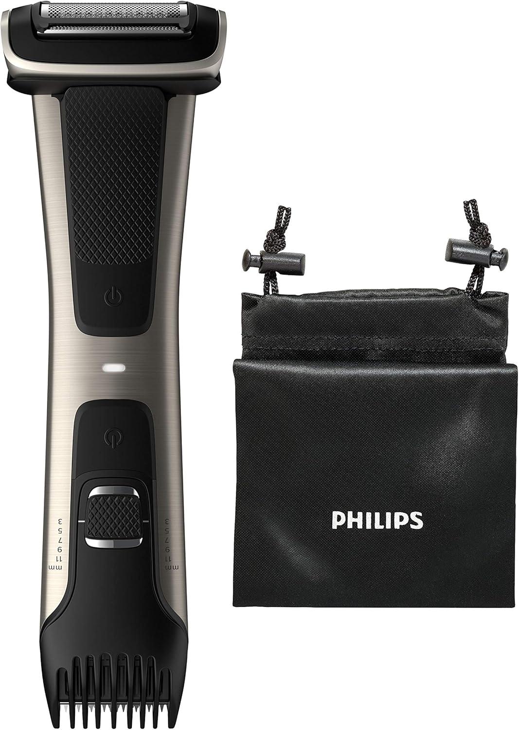 Philips Serie 7000 BG7025/15 - Afeitadora Corporal con Cabezal de Recorte y de Afeitado, 80 minutos de Uso, apta para la Ducha, Negro
