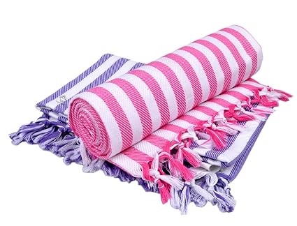 Sathiyas Supreme Turkish Cotton Bath Towel-2pcs Combo (Lavender || Pink)