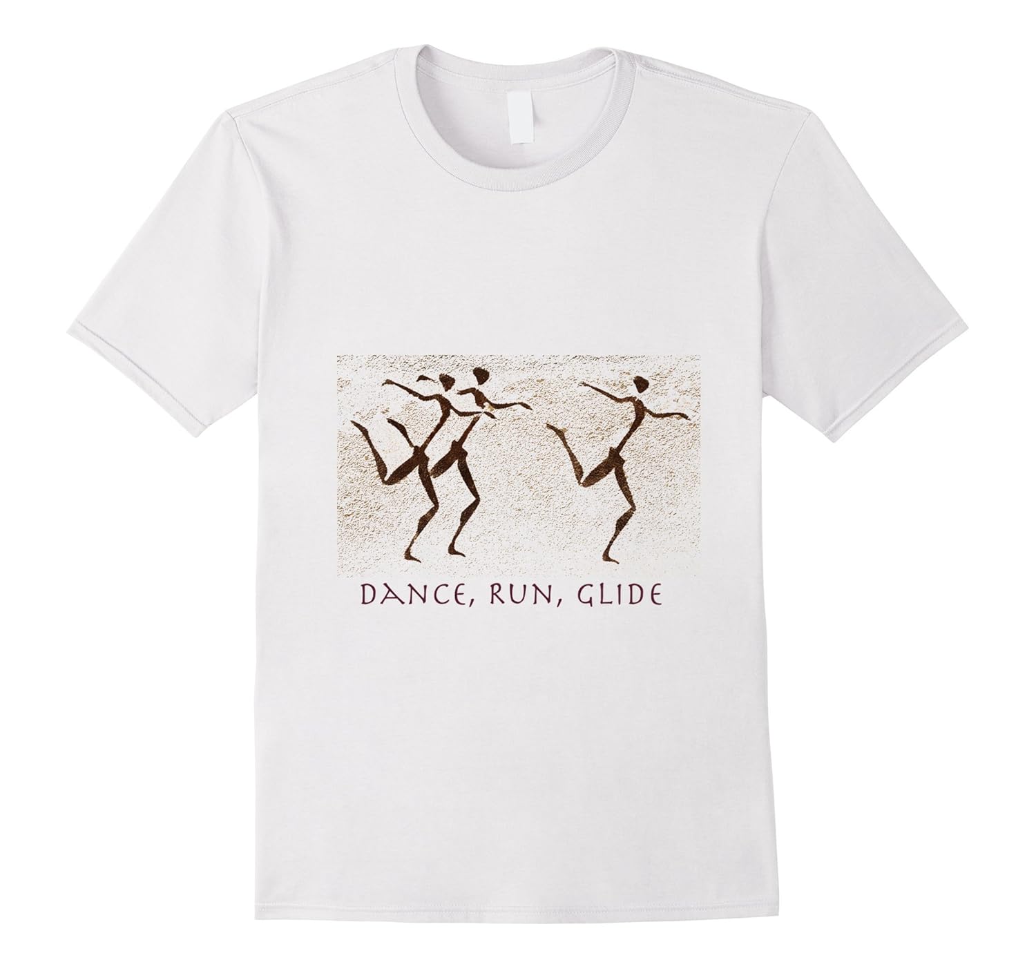 Dance Run Glide Primitive Cave Art T Shirt-Rose