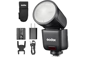 Godox V1 mid Flash for Sony Camera,TTL Li-ion Round Head Camera Flash Speedlite,HSS Touch Screen 2.54G X System Auto/Manual Z