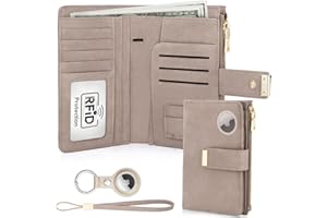 HUANLANG Passport Wallet with Airtag Holder, RFID Blocking, Travel Passport Holder for Women/Men, Brown, Unisex, Soft Leather