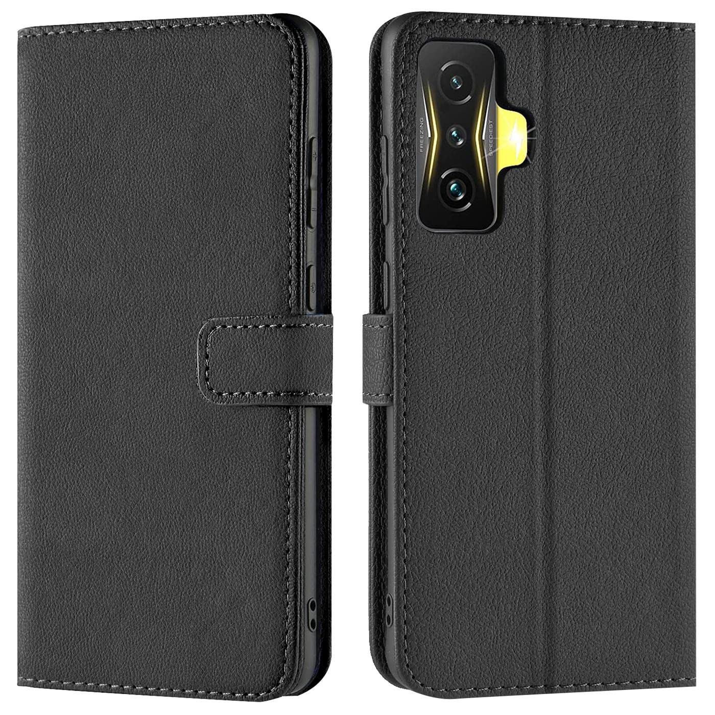 Verco Wallet Case for Xiaomi Poco F4 GT Book Cover with Magnetic Closure compatible with Poco F4 GT Flip Case with Card Slots Faux Leather - Black