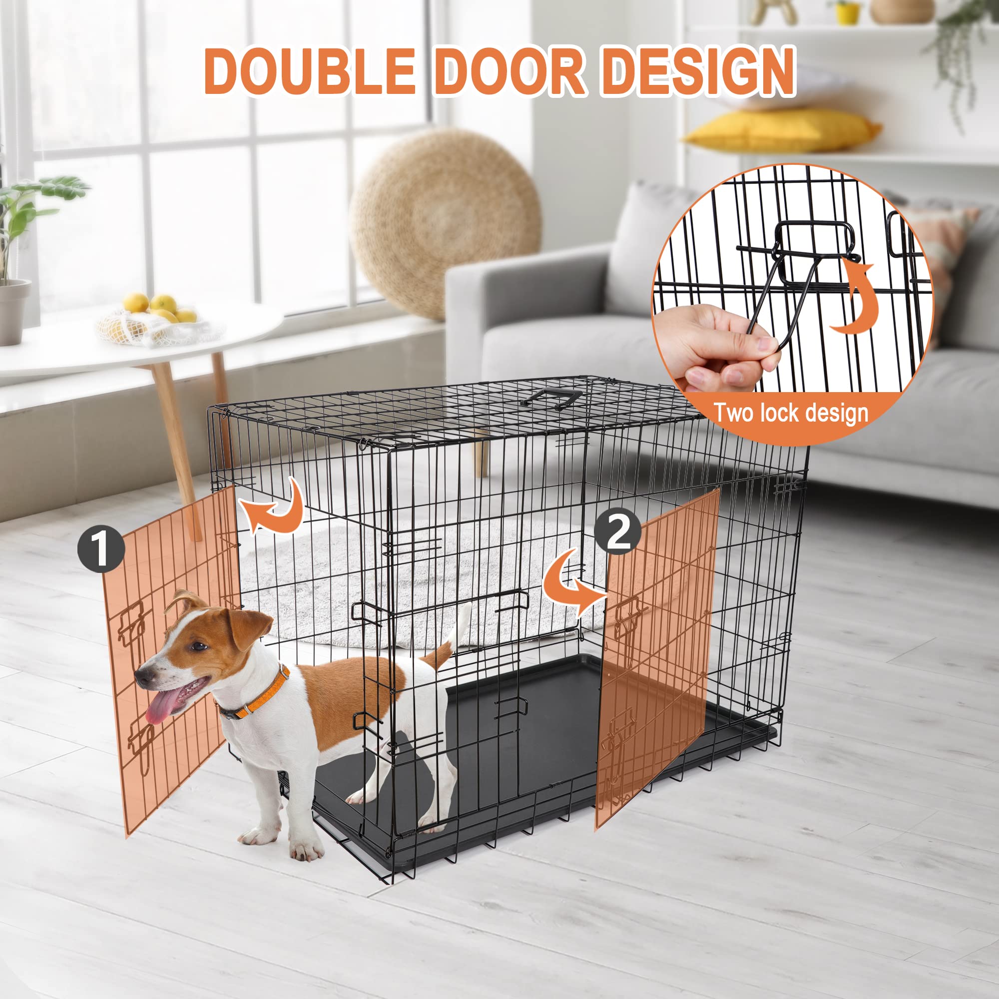 Pet Republic Dog Crates For Large Dogs Folding Metal Wire Dog Gage
