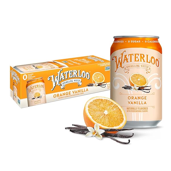WATERLOO SPARKLING WATER, ORANGE VANILLA NATURALLY FLAVORED, 12...