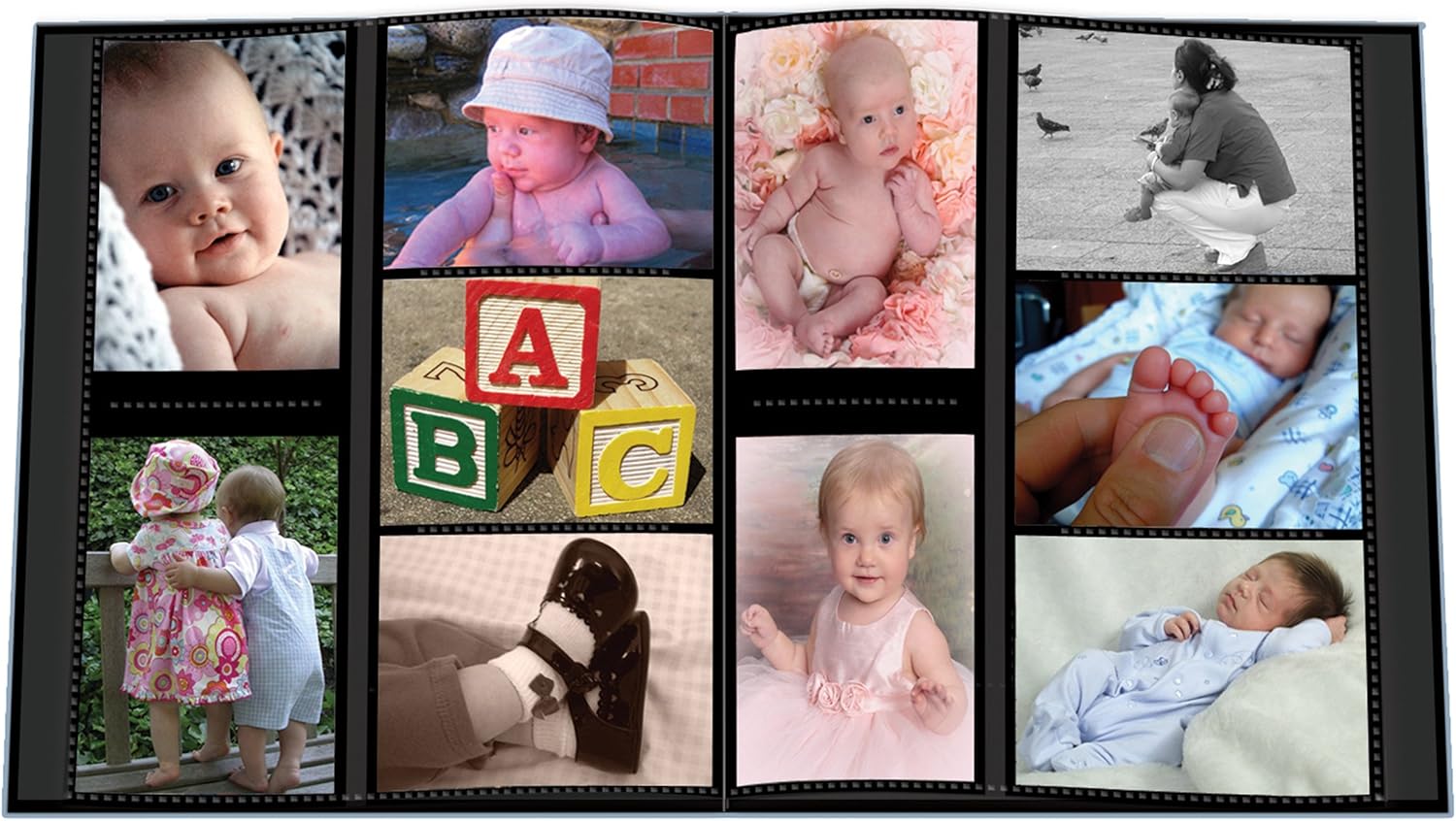 Pioneer Collage Frame Embossed "Baby" Sewn Leatherette Cover Photo Album, 4"x6", 240 Photos, Baby Blue: Arts, Crafts & Sewing