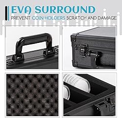 Metal Coin Case Contains 40 Pcs Clear Plastic Coin