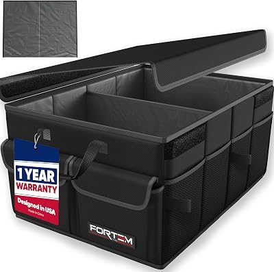 FORTEM Car Boot Organiser Storage 600D Oxford Non-Slip Base Collapsible 45L